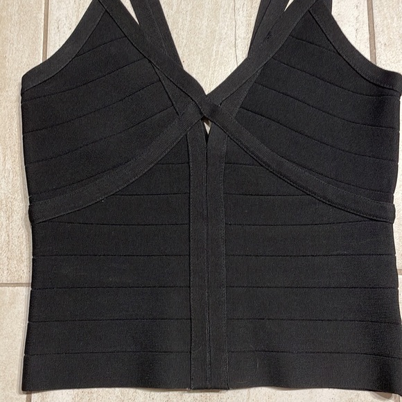 Bebe Black Crop Top - Zipper Back - Picture 3 of 4